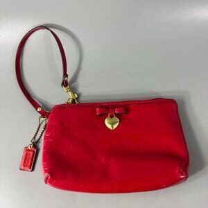 Coach Red Patent Leather Wristlet